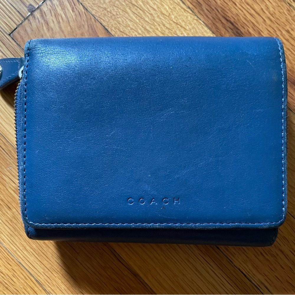 ***Sale***Coach Slate Blue Bag No L29-7776 With Matching Wallet Org $128 - Picture 10 of 14